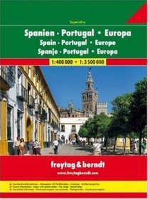 Hiszpania Portugalia Europa atlas 1:400 000 / 1:3 500 000 Freytag  Berndt