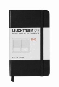 Kalendarz 2015. Leuchtturm1917. Kalendarz książkowy dzienny A6. Daily Planner - czarny