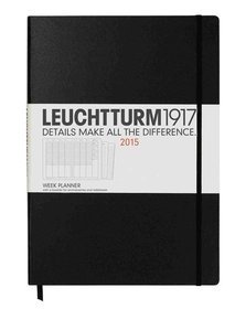 Kalendarz 2015. Leuchtturm1917. Kalendarz książkowy tygodniowy A4+. Week Planner - czarny
