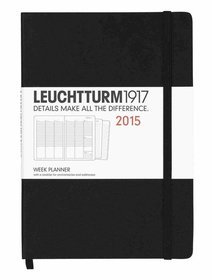 Kalendarz 2015. Leuchtturm1917. Kalendarz książkowy tygodniowy A5. Week Planner - czarny