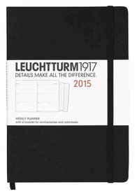 Kalendarz 2015. Leuchtturm1917. Kalendarz książkowy tygodniowy A5. Weekly Planner - czarny
