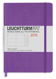 Kalendarz 2015. Leuchtturm1917. Kalendarz książkowy tygodniowy A5. Weekly Planner - fioletowy