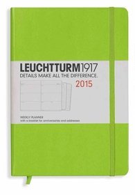 Kalendarz 2015. Leuchtturm1917. Kalendarz książkowy tygodniowy A5. Weekly Planner - limonkowy