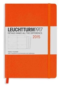 Kalendarz 2015. Leuchtturm1917. Kalendarz książkowy tygodniowy A5. Weekly Planner - pomarańczowy
