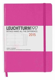 Kalendarz 2015. Leuchtturm1917. Kalendarz książkowy tygodniowy A5. Weekly Planner - różowy