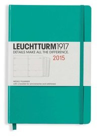 Kalendarz 2015. Leuchtturm1917. Kalendarz książkowy tygodniowy A5. Weekly Planner - szmaragdowy