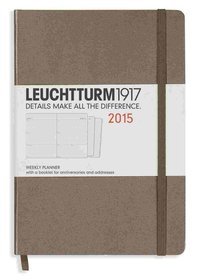 Kalendarz 2015. Leuchtturm1917. Kalendarz książkowy tygodniowy A5. Weekly Planner - taupe