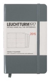 Kalendarz 2015. Leuchtturm1917. Kalendarz książkowy tygodniowy A6. Weekly Planner - antracytowy