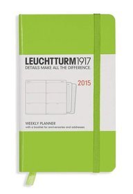 Kalendarz 2015. Leuchtturm1917. Kalendarz książkowy tygodniowy A6. Weekly Planner - limonkowy