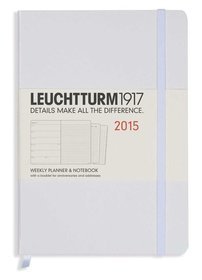 Kalendarz 2015. Leuchtturm1917. Kalendarz książkowy tygodniowy z notatnikiem A5. Weekly Planner  Notebook - biały