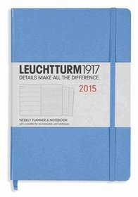 Kalendarz 2015. Leuchtturm1917. Kalendarz książkowy tygodniowy z notatnikiem A5. Weekly Planner  Notebook - chabrowy