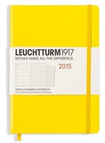 Kalendarz 2015. Leuchtturm1917. Kalendarz książkowy tygodniowy z notatnikiem A5. Weekly Planner  Notebook - cytrynowy