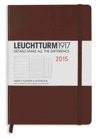 Kalendarz 2015. Leuchtturm1917. Kalendarz książkowy tygodniowy z notatnikiem A5. Weekly Planner  Notebook - tabaka