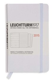 Kalendarz 2015. Leuchtturm1917. Kalendarz książkowy tygodniowy z notatnikiem A6. Weekly Planner  Notebook - biały