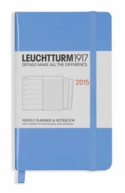 Kalendarz 2015. Leuchtturm1917. Kalendarz książkowy tygodniowy z notatnikiem A6. Weekly Planner  Notebook - chabrowy