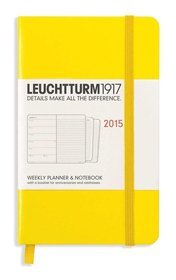 Kalendarz 2015. Leuchtturm1917. Kalendarz książkowy tygodniowy z notatnikiem A6. Weekly Planner  Notebook - cytrynowy