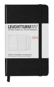 Kalendarz 2015. Leuchtturm1917. Kalendarz książkowy tygodniowy z notatnikiem A6. Weekly Planner  Notebook - czarny