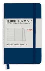 Kalendarz 2015. Leuchtturm1917. Kalendarz książkowy tygodniowy z notatnikiem A6. Weekly Planner  Notebook - morski
