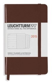 Kalendarz 2015. Leuchtturm1917. Kalendarz książkowy tygodniowy z notatnikiem A6. Weekly Planner  Notebook - tabaka
