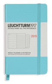 Kalendarz 2015. Leuchtturm1917. Kalendarz książkowy tygodniowy z notatnikiem A6. Weekly Planner  Notebook - turkusowy