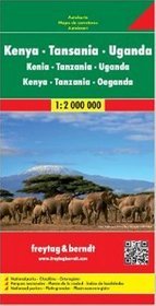 Kenia Tanzania Uganda mapa 1:2 000 000 Freytag  Berndt