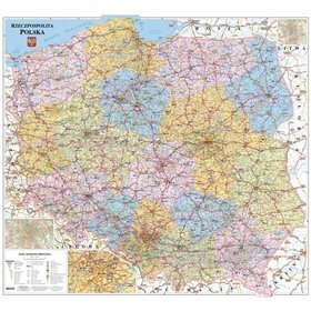 Polska kodowo-drogowa - mapa ścienna (skala 1:750 000)