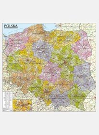 Polska. Mapa administracyjno-samochodowa (tuba) - skala 1:570 000