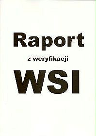 Raport z weryfikacji WSI