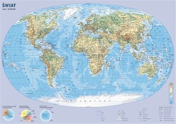 Świat mapa fizyczno-polityczna ścienna