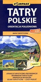 Tatry Polskie - orientacja południowa. Mapa turystyczna w skali 1:30 000
