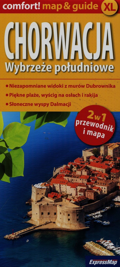 Comfort! map  guide XL. Chorwacja. Wybrzeże południowe 2w1. Przewodnik i mapa