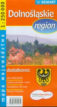 Dolnośląskie region - mapa województwa 1:250 000
