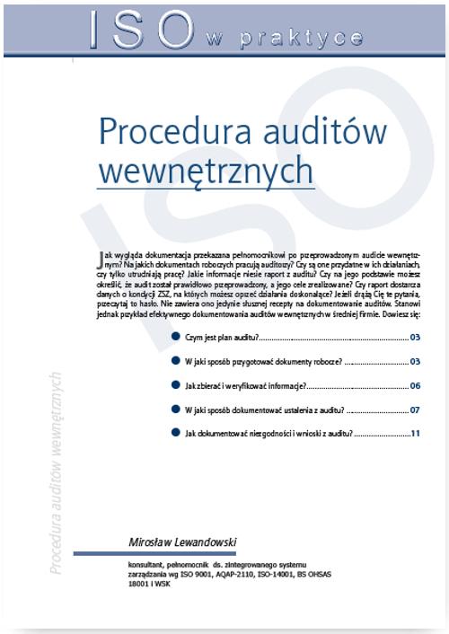 EBOOK Procedura auditów wewnętrznych