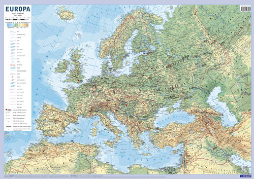 Europa mapa fizyczno-polityczna ścienna