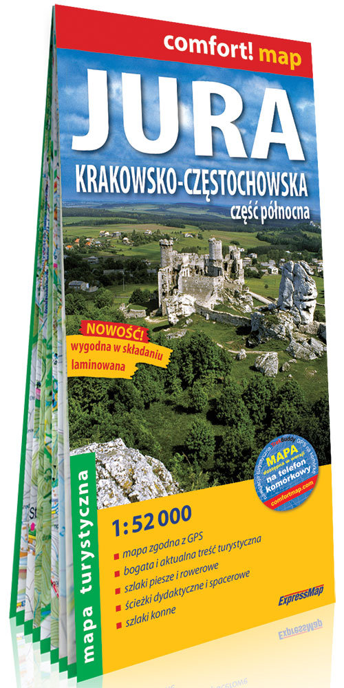 Jura Krakowsko-Częstochowska Część północna; laminowana mapa turystyczna 1:52 000