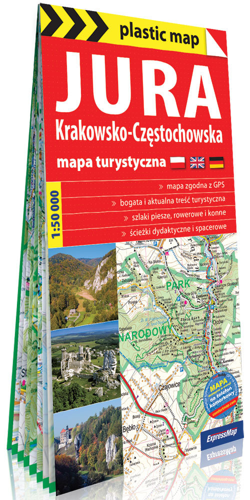 Jura Krakowsko-Częstochowska foliowana mapa turystyczna 1:50 000