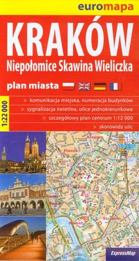 Kraków Niepołomice Skawina Wieliczka plan miasta 1:22 000