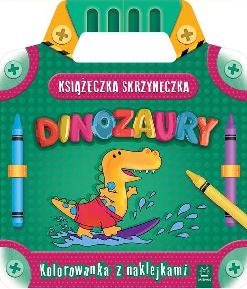 Książeczka-skrzyneczka Dinozaury Kolorowanka z naklejkami
