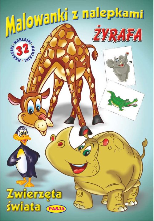 Malowanki z nalepkami - Zwierzęta świata Żyrafa