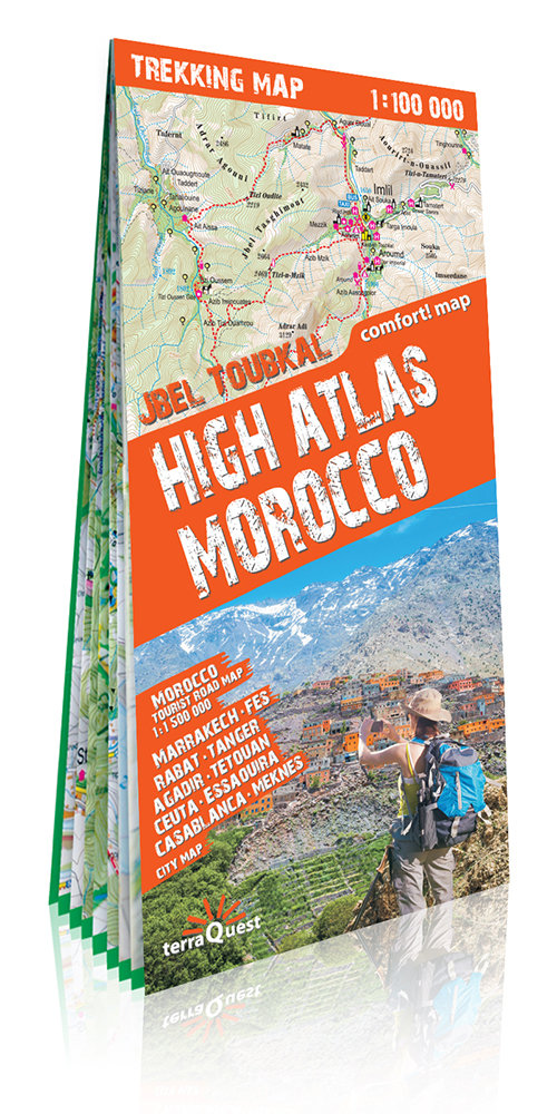 Maroko Atlas Wysoki (High Atlas Maroko) trekking map