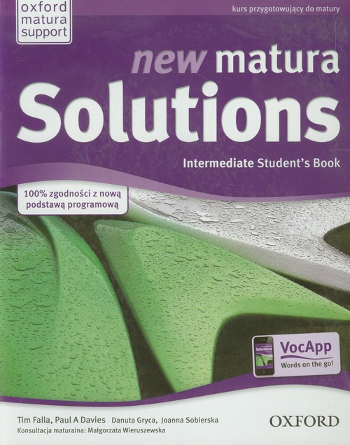 Język angielski, New Matura Solutions Intermediate - podręcznik (matura)