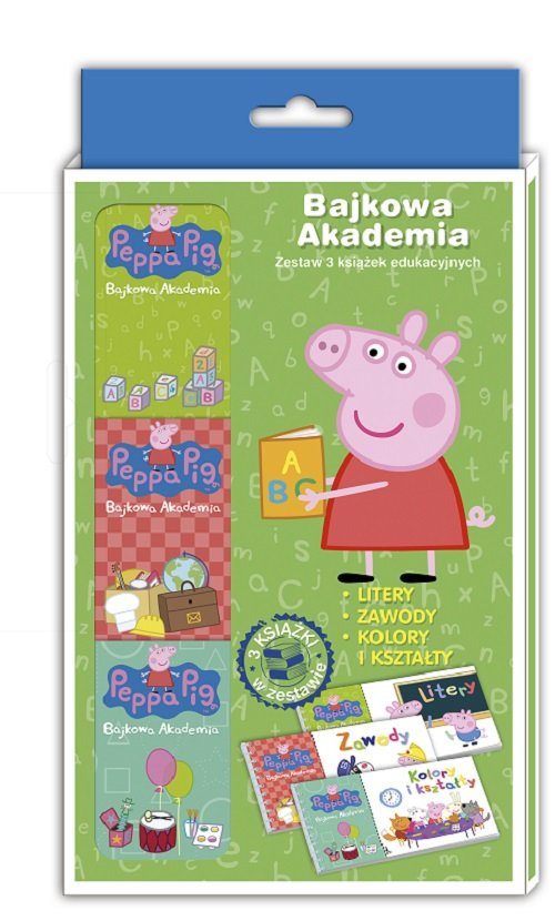 Peppa Pig Bajkowa Akademia Tom 1 Litery, zawody, kolory i kształty