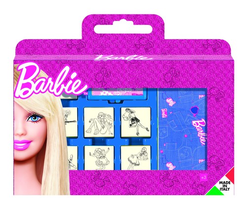 Pieczątki Barbie w walizce