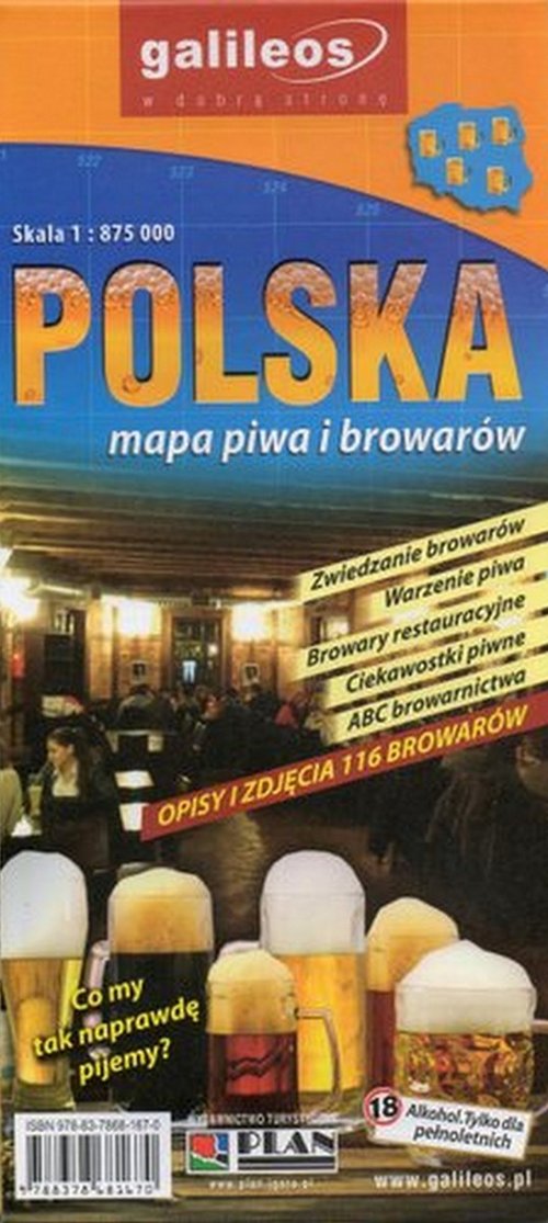 Polska mapa piwa i browarów 1:875 000