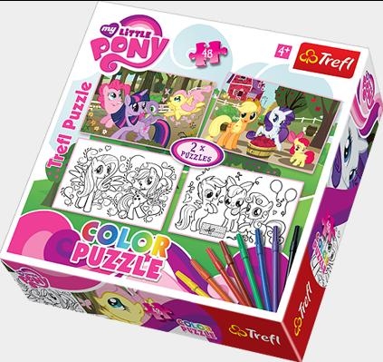 Puzzle 2X48 Color My little Pony. Wesołe kucyki