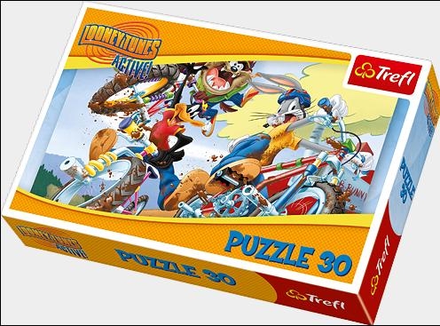 Puzzle 30 Looney Tunes. Rajd rowerowy