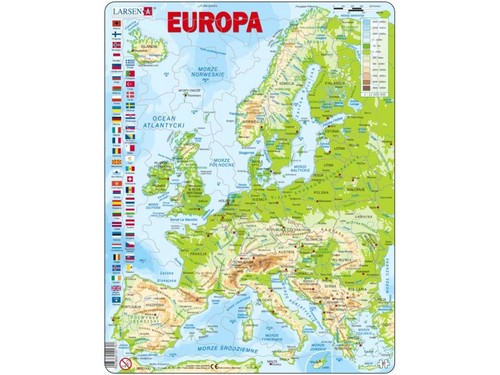 Puzzle Europa  mapa fizyczna 87