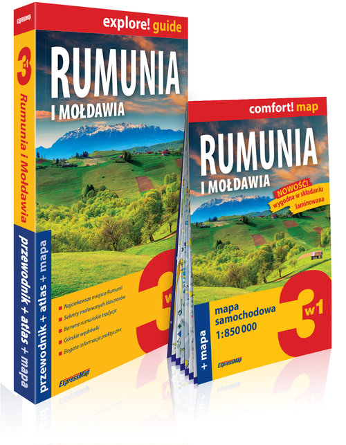 Rumunia i Mołdawia 3w1 przewodnik + atlas + mapa