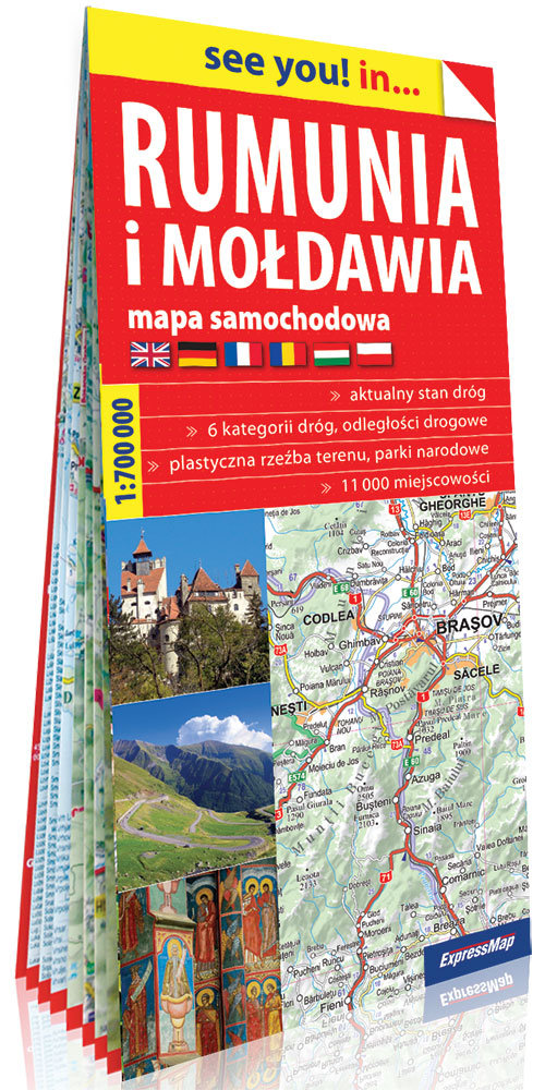Rumunia i Mołdawia papierowa mapa samochodowa 1:700 000