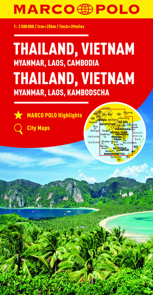 Tajlandia Wietnam Birma Laos Kambodża 1:2 500 000